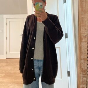 Neiman Marcus Brown Cashmere Cardigan